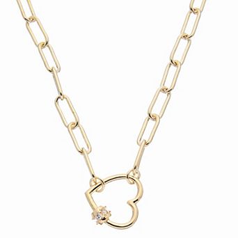 Juvell 18k Gold Plated Cubic Zirconia Heart Necklace