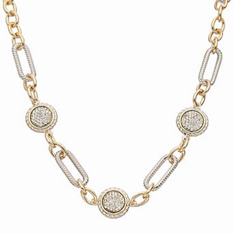 Juvell Two Tone 18k Gold Plated Cubic Zirconia Necklace