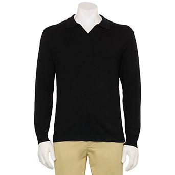 Men's For The Republic Long Sleeve Johnny Collar Polo