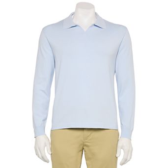 Men's For The Republic Long Sleeve Johnny Collar Polo