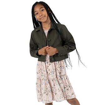 Girls 7-16 Rare Editions 2 pc Floral Dress & Utility Jacket Set