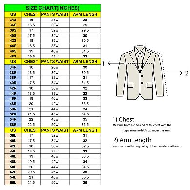 Men's Sharskin Slim-Fit 3-Piece Suit Set