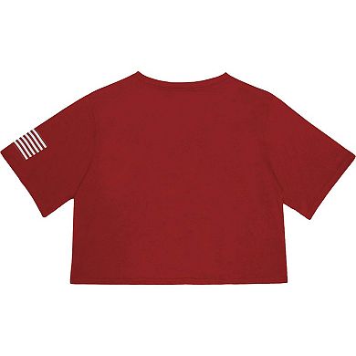 Women's Letter Print Crop Top July 4th Flag T-shirt