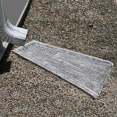 White Usa Patriotic Flag Cast Aluminum Downspout Gutter 24 In. Splash Block