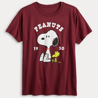 Juniors' Peanuts Snoopy & Woodstock Short Sleeve Graphic Tee