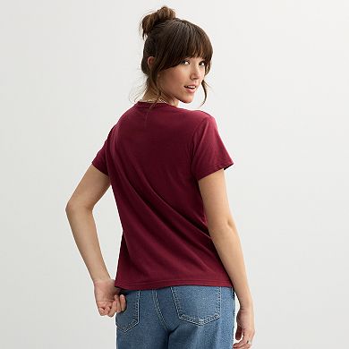 Juniors' Peanuts Snoopy & Woodstock Short Sleeve Graphic Tee