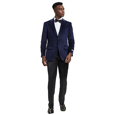 Stacy Adams Men's Hybrid-fit Velvet Jacket W/ Notch Lapel
