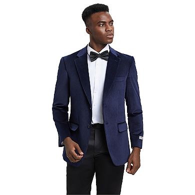 Stacy Adams Men's Hybrid-fit Velvet Jacket W/ Notch Lapel