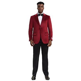 Stacy Adams Men's Hybrid-fit Velvet Jacket W/ Notch Lapel