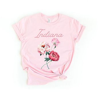Indiana Flower Colorful Short Sleeve Graphic Tee