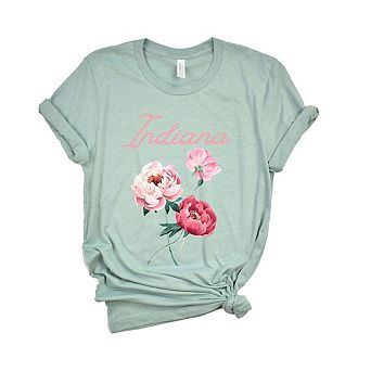 Indiana Flower Colorful Short Sleeve Graphic Tee
