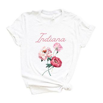 Indiana Flower Colorful Short Sleeve Graphic Tee