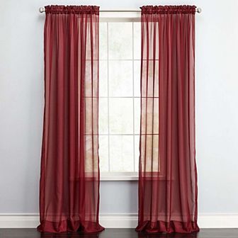 BrylaneHome BH Studio Sheer Voile Rod-Pocket Panels, Set Of 2