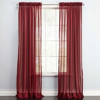 BrylaneHome BH Studio Sheer Voile Rod-Pocket Panels -Set Of 2