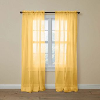 BrylaneHome BH Studio Sheer Voile Rod-Pocket Panels -Set Of 2
