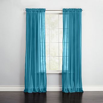 BrylaneHome BH Studio Sheer Voile Rod-Pocket Panels -Set Of 2