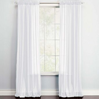 BrylaneHome BH Studio Sheer Voile Rod-Pocket Panels -Set Of 2