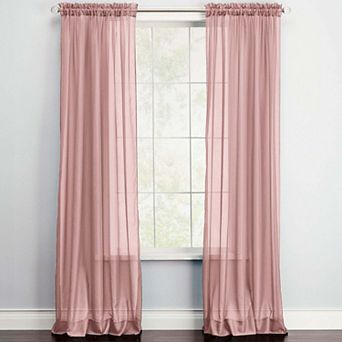 BrylaneHome BH Studio Sheer Voile Rod-Pocket Panels -Set Of 2