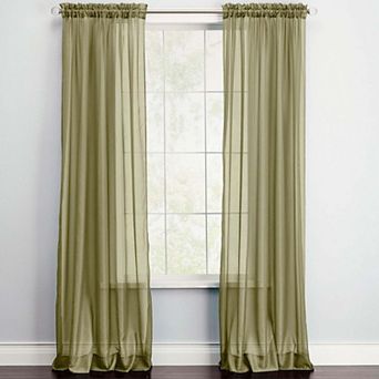 BrylaneHome BH Studio Sheer Voile Rod-Pocket Panels -Set Of 2