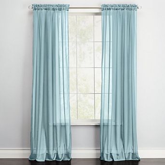 BrylaneHome BH Studio Sheer Voile Rod-Pocket Panels -Set Of 2