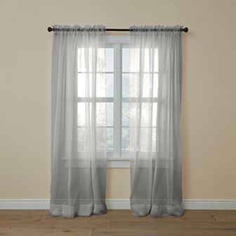 BrylaneHome BH Studio Sheer Voile Rod-Pocket Panels, Set Of 2