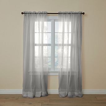 BrylaneHome BH Studio Sheer Voile Rod-Pocket Panels -Set Of 2