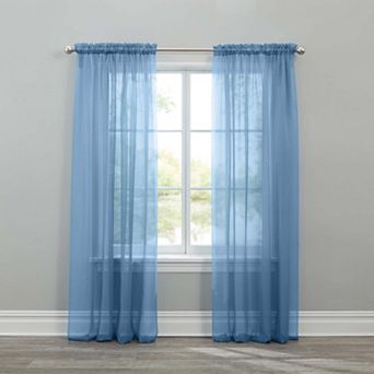 BrylaneHome BH Studio Sheer Voile Rod-Pocket Panels -Set Of 2