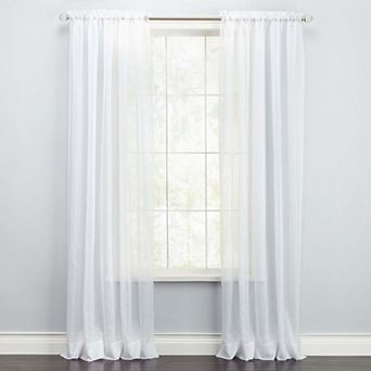 BrylaneHome BH Studio Sheer Voile Rod-Pocket Panels -Set Of 2