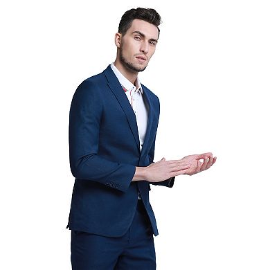 Men's Skinny Fit 2pc Linen Suit Set