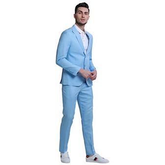 Men's Skinny Fit 2 pc Linen Suit Set