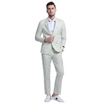 Men's Skinny Fit 2 pc Linen Suit Set