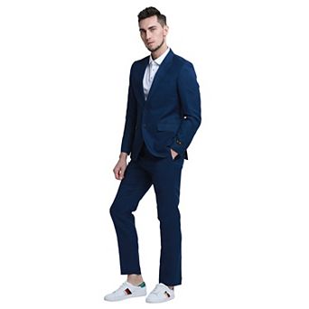 Men's Skinny Fit 2 pc Linen Suit Set