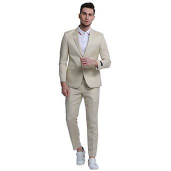 Men's Skinny Fit 2 pc Linen Suit Set