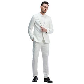 Men's Skinny Fit 2 pc Linen Suit Set