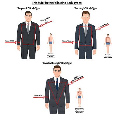 Men's Slim-Fit 3pc Sharkskin Suit Set