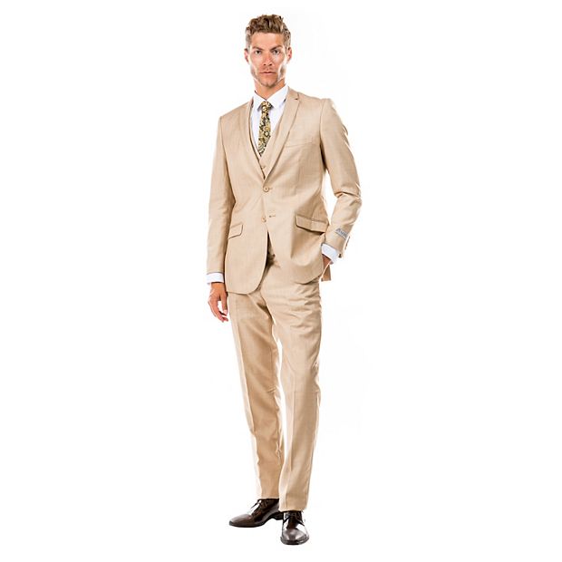 Men s Modern Fit 3 Piece Suit Set w Jacket Vest and Pants