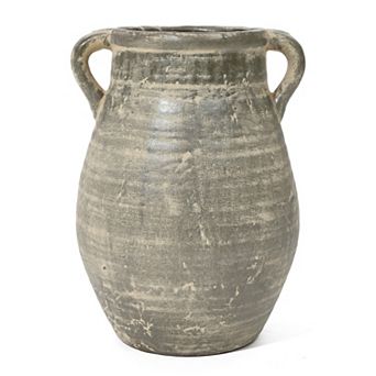 LuxenHome Rustic Farmhouse Brown Jug 12.5-inch Tall Terracotta Vase