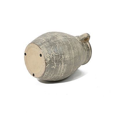 LuxenHome Rustic Farmhouse Brown Jug 12.5-inch Tall Terracotta Vase