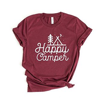 Happy Camper Tent Short Sleeve Graphic Tee