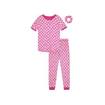 Sleep On It Girls 2 pc Jersey Snug-Fit Pajama Top and Pajama Pants Set w Scrunchie - Little Kids