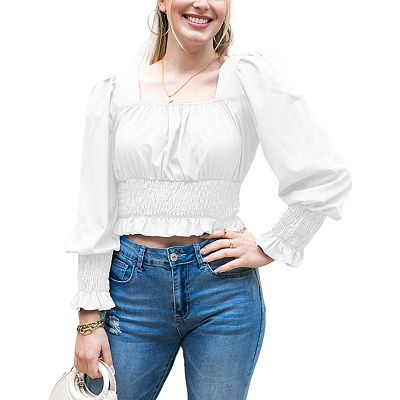 Peasant Blouses Boho Shirts Womens Camel Boho Embroidered Floral