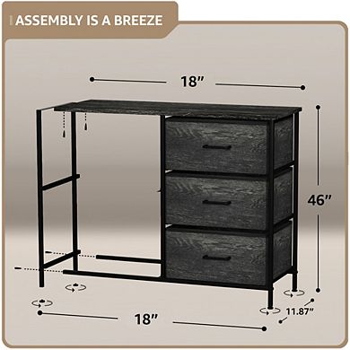 Sorbus Dresser With 5 Drawers - Storage Chest With Steel Frame, Wood Top, Handles, Fabric Bins