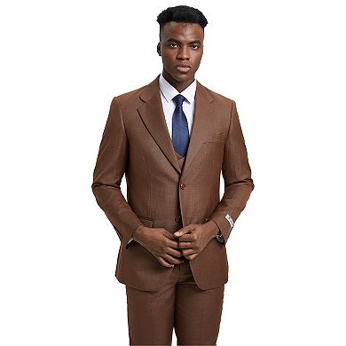Men's Stacy Adams Hybrid-Fit Sharkskin 3-Piece Suit Set
