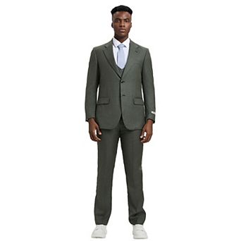 Men's Stacy Adams Hybrid-Fit Sharkskin 3 pc Suit Set