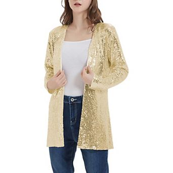Women's Sequin Jacket Coat Blazer Party Cocktail Outerwear