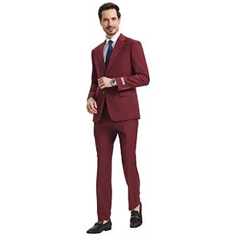 Men's Stacy Adams Hybrid-fit 3 pc Notch Lapel Suit Set, Jacket Vest And Pants