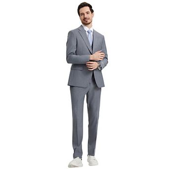 Men's Stacy Adams Hybrid-fit 3 pc Notch Lapel Suit Set, Jacket Vest And Pants