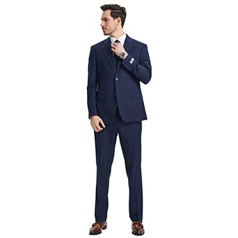 Men's Stacy Adams Hybrid-fit 3 pc Notch Lapel Suit Set, Jacket Vest And Pants