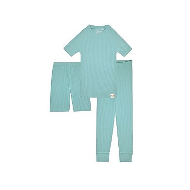 Sleep On It 100% Organic Cotton Rib Knit Snug-Fit 4 & 6-Piece Pajama Sets for Girls - Toddler