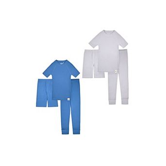 Sleep On It 100% Organic Cotton Rib Knit Snug-Fit 4 &amp; 6 pc Pajama Sets for Girls - Toddler